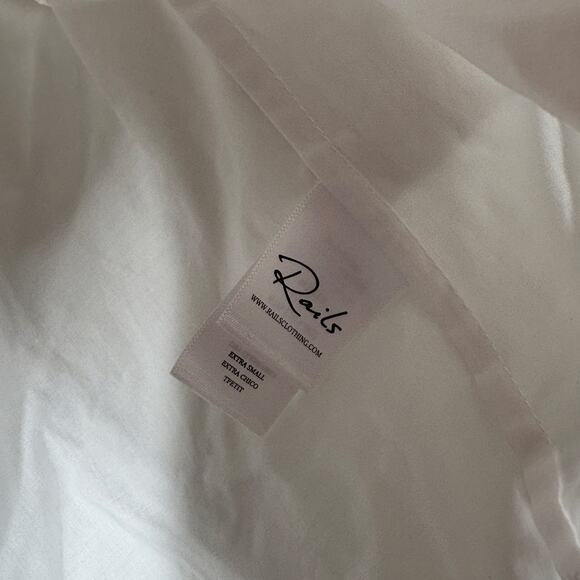 Rails XS Jayla Top One Shoulder Asymmetric White Cotton Lyocell Short Sleeve - Picture 8 of 10